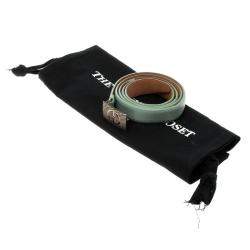 مملوكة مسبقًا Giorgio Armani Pistachio Green Leather Logo Plaque Belt Size 50