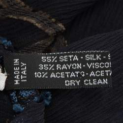 Giorgio Armani Le Collezioni Black Paisley Embroidered Silk Chiffon Stole 