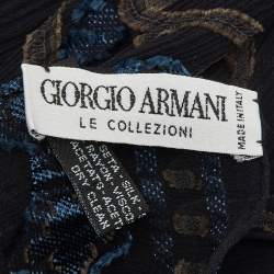 Giorgio Armani Le Collezioni Black Paisley Embroidered Silk Chiffon Stole 