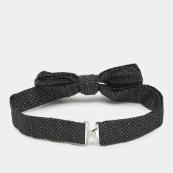 Giorgio Armani Black Silk Dotted Bow Tie