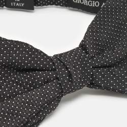 Giorgio Armani Black Silk Dotted Bow Tie