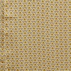 Pre Owned Giorgio Armani Brown Print Silk Fringed Scarf