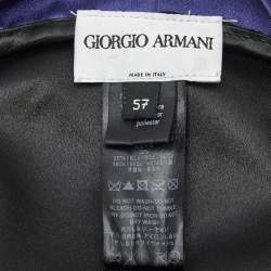 Pre Owned Giorgio Armani Dark Blue Satin Solid Beret Size 57