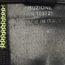 Pre Owned Giorgio Armani Black Logo Embroidered Wool Beanie S