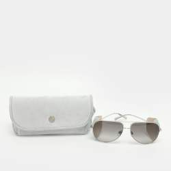 Pre Owned Giorgio Armani Grey/Silver AR6005-B-Z Sequins Embellished Aviator Sunglasses