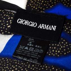 Pre Owned Giorgio Armani Multicolor Zebra Pattern Silk Scarf