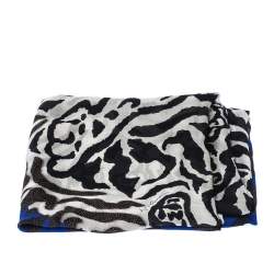 Pre Owned Giorgio Armani Multicolor Zebra Pattern Silk Scarf