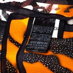 Pre Owned Giorgio Armani Multicolor Zebra Pattern Silk Scarf