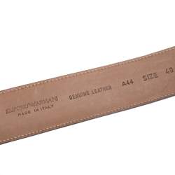 Pre Owned Giorgio Armani Metallic Ombre Blue Logo Belt 85CM