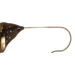 Pre Owned Giorgio Armani Brown/ Olive Green AR8017RZ Leather Retro Motorcycle Sunglasses