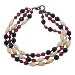 Pre Owned Giorgio Armani 3 Strand Beaded Choker Necklace