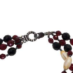 Pre Owned Giorgio Armani 3 Strand Beaded Choker Necklace