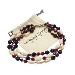 Pre Owned Giorgio Armani 3 Strand Beaded Choker Necklace