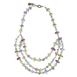 Pre Owned Giorgio Armani Multicolor Glass Beaded Multi Strand Necklace