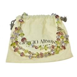 Pre Owned Giorgio Armani Multicolor Glass Beaded Multi Strand Necklace