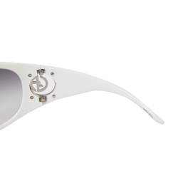 Pre Owned Giorgio Armani Silver/White GA340/S Shield Sunglasses