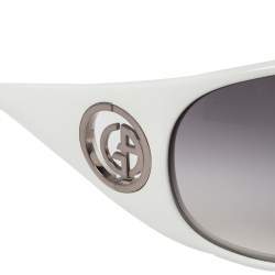 Pre Owned Giorgio Armani Silver/White GA340/S Shield Sunglasses