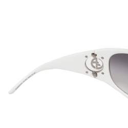 Pre Owned Giorgio Armani Silver/White GA340/S Shield Sunglasses