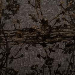 Pre Owned Giorgio Armani Le Collezioni Dark Green Floral Check Devore Scarf