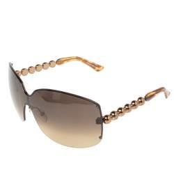 Pre Owned Giorgio Armani Brown Acetate EA9540 Gradient Shield Sunglasses