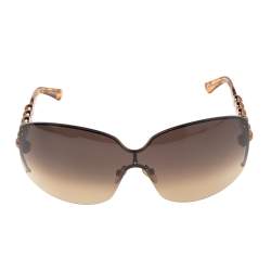 Pre Owned Giorgio Armani Brown Acetate EA9540 Gradient Shield Sunglasses