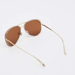 Pre Owned Giorgio Armani Brown AR6084 Mirrored Aviator Sunglasses