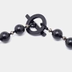 Pre Owned Giorgio Armani Multicolour Glass Beads & Quartz Multi Strand Necklace