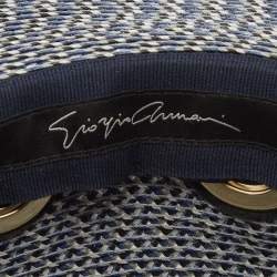 Pre Owned Giorgio Armani Blue/White Fedora Hat