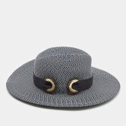 Pre Owned Giorgio Armani Blue/White Fedora Hat