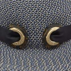 Pre Owned Giorgio Armani Blue/White Fedora Hat