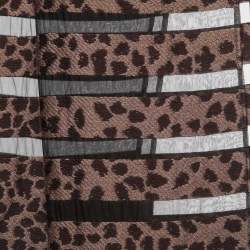 Giorgio Armani Brown Paneled Jacquard Wool & Silk Stole
