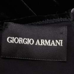 Pre Owned Giorgio Armani Black Velvet Sequin Fringed Stole