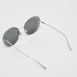 Giorgio Armani Grey/Silver Embellished AR6079 Round Sunglasses