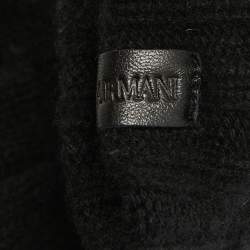 Pre Owned Giorgio Armani Black Cashmere Knit Gloves M