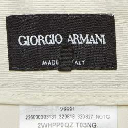 Giorgio Armani Cream Stretch Crepe High-Rise Trousers M