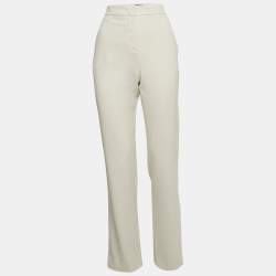 Giorgio Armani Cream Stretch Crepe High-Rise Trousers M