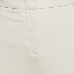 Giorgio Armani Cream Stretch Crepe High-Rise Trousers M