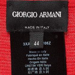 Giorgio Armani Red Rib Knit Short Sleeve Top M