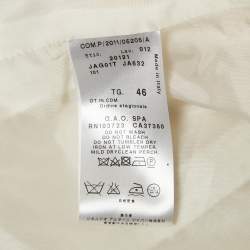 Pre Owned Giorgio Armani Cream Textured Cotton Blend Single Breasted Blazer L