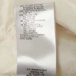 Pre Owned Giorgio Armani Cream Textured Cotton Blend Single Breasted Blazer L