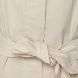Giorgio Armani Cream Cotton Belted Coat S