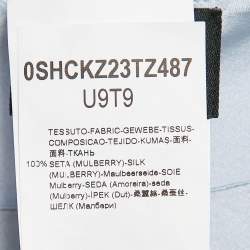 Pre Owned Giorgio Armani Blue Stretch Satin Sleeveless Top M