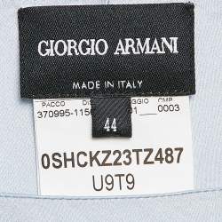 Pre Owned Giorgio Armani Blue Stretch Satin Sleeveless Top M