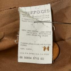 Giorgio Armani Beige Felt Wool Double Breasted Coat M
