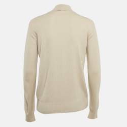 Pre Owned Giorgio Armani Beige Cashmere Knit Roll Neck Sweater M