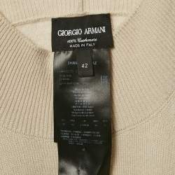 Pre Owned Giorgio Armani Beige Cashmere Knit Roll Neck Sweater M