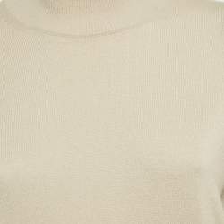 Pre Owned Giorgio Armani Beige Cashmere Knit Roll Neck Sweater M