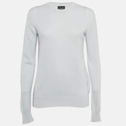 Giorgio Armani Blue Cashmere Knit Long Sleeve Sweater S