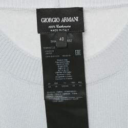 Giorgio Armani Blue Cashmere Knit Long Sleeve Sweater S