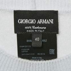 Giorgio Armani Blue Cashmere Knit Long Sleeve Sweater S